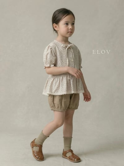 Mon petit16｜(73-118cm) 碎花裙擺公主袖襯衫13
