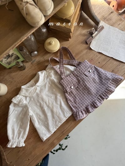 Marron12｜(1y-6y) 刺繡小花飛袖襯衫10