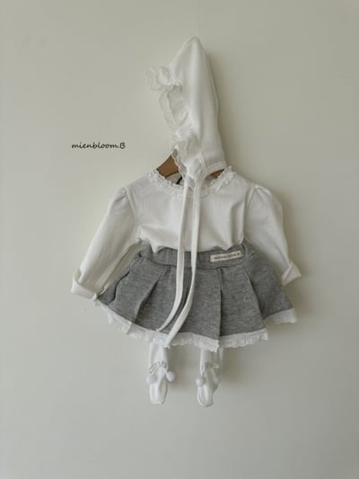 Bloom.b41｜(0m-18m) 蕾絲邊綁帶帽7