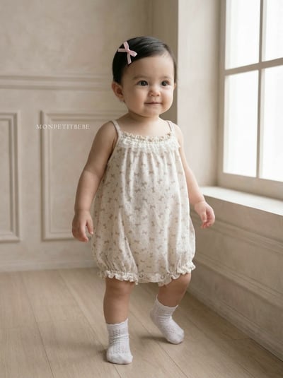 Mon petit06｜(66-90cm) 蝴蝶結細肩包屁衣7