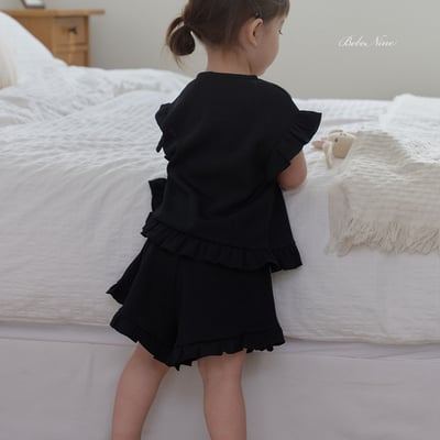 bebe nine45  (65cm-115cm) 2色荷葉鈕釦開衫套裝18