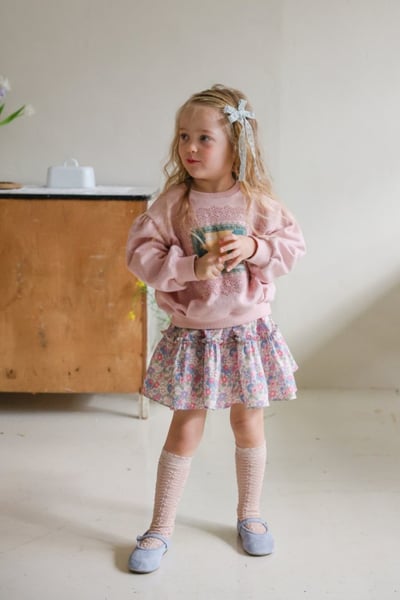 FLO50｜(75-140) 2色法式油畫插圖休閒上衣5