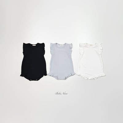 bebe nine05  (6m-24m) 3色波浪花邊無袖連身服2