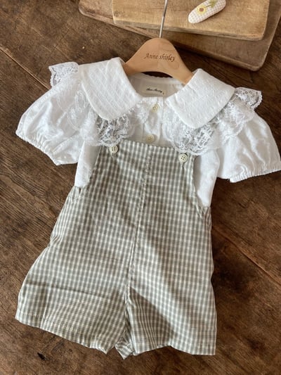 Anne Shirley17｜(3m-22m) 1色格紋吊帶短褲4