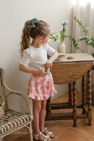 FLO23｜(75-140) 碎花荷葉邊短褲14