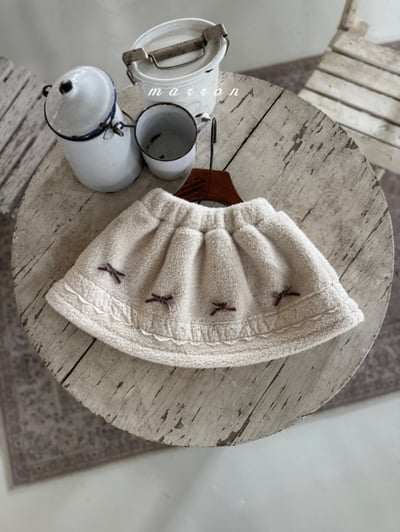 Marron 27｜(1y-6y) 蝴蝶結刷毛短裙4