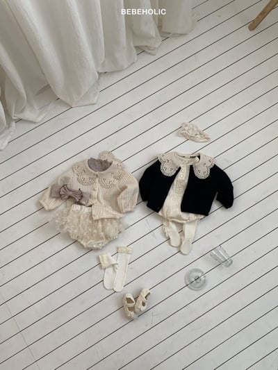 Bebe holic22｜(3m-18m) 花瓣領針織開襟外套4