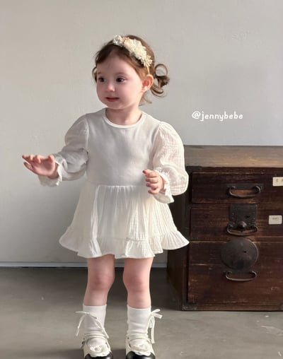 JE703｜(66-90cm) 棉紗荷葉洋裝包屁衣10