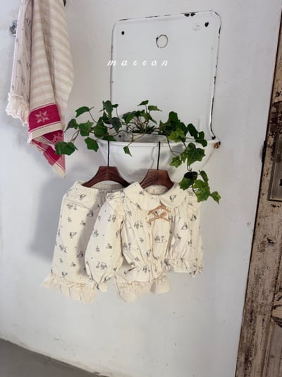 Marron 36｜(1y-6y) 法式小兔印花縮口襯衫9