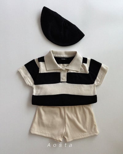 AOSTA31｜(1y-5y) 3款針織領條紋襯衫9