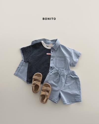 Bonito08｜(75cm-125cm) 2色口袋縫線亞麻套裝6