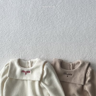 Lindo11｜(3m-18m) 水手翻領抓絨次袖包屁衣2