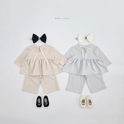 bebe nine14  (65-115) 2色經典蝴蝶結綁帶套裝13