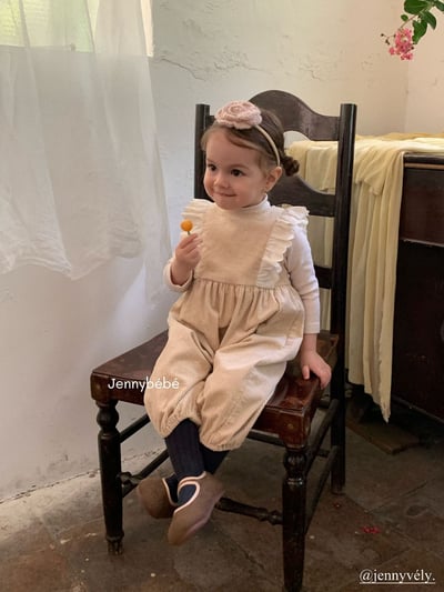 JE591｜(73-100cm) 蕾絲花邊連身褲/素面高領上衣5