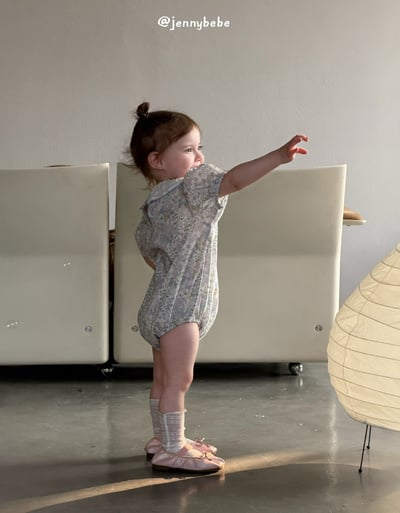 JE696｜(66-90cm) 藍色花卉包屁衣12