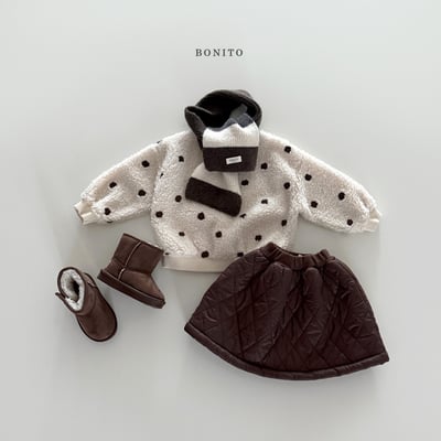 Bonito41｜(75cm-125cm) 波點刷毛上衣7