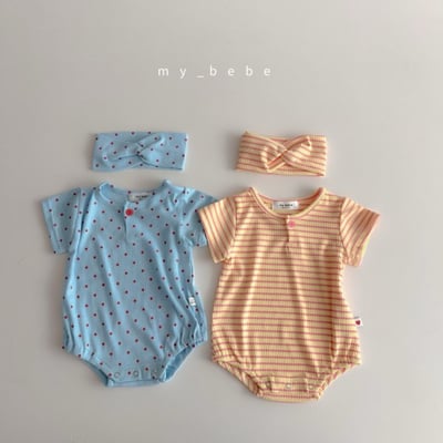 my_bebe17｜(58-72cm) 羅紋包屁衣含髮帶1