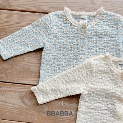 BBABBA01｜(60cm-83cm) 2色小花蕾絲開襟外套24