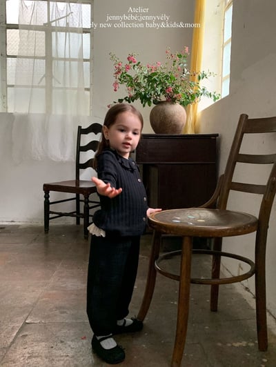 JE572｜(66-90cm) 荷葉領開襟外套/棉紗花邊束口褲13