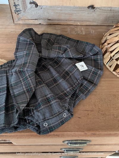 JE562｜(73-100cm) 蕾絲大翻領襯衫/格紋(可拆)吊帶包屁裙8