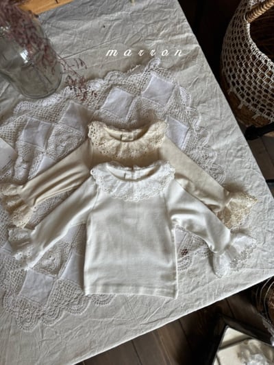 Marron09｜(1y-6y) 層次蕾絲領袖上衣15