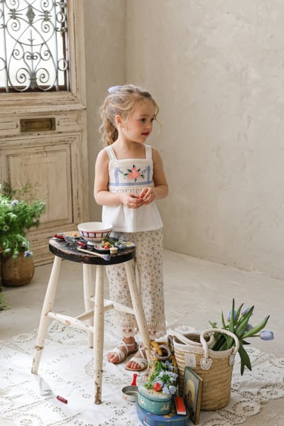 FLO06｜(75-140) 蕾絲細肩花朵衣4