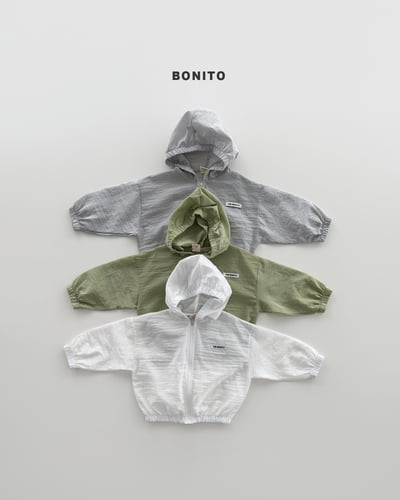 Bonito46｜(75cm-125cm) 3色連帽防風拉鍊外套1