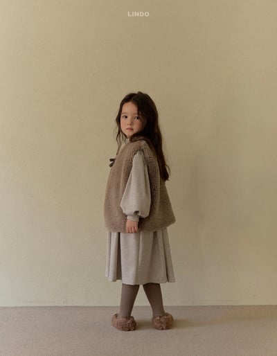 Lindo75｜(80cm-125cm) 緞帶刷毛背心7