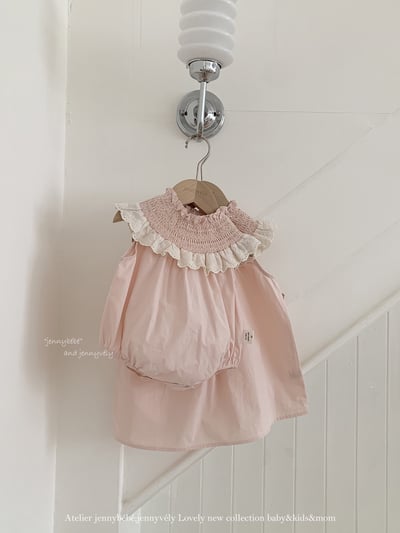 JE60｜(66-120cm) 粉嫩花邊領包屁衣/洋裝15