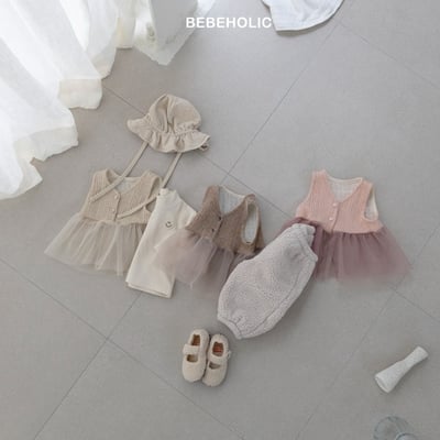 Bebe holic14｜(3m-18m) 壓紋薄紗背心10