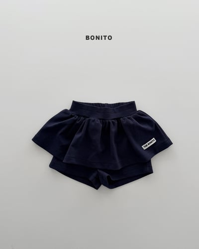Bonito40｜(75cm-125cm) 2色素色小標短褲裙4