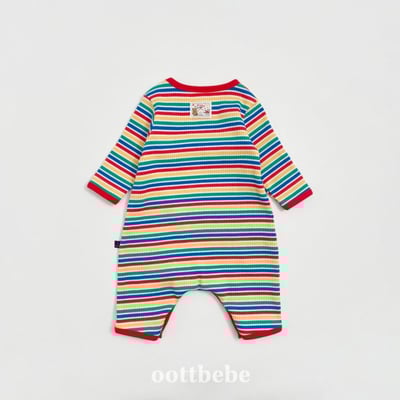 Oottbebe35｜(0m-12m) 繽紛條紋居家包屁褲裝4