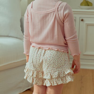 1st blue06｜(~93-118cm) 碎花荷葉花邊短褲1