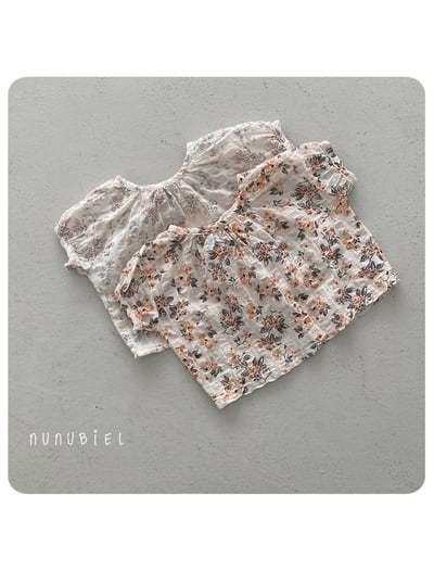 NUNU BIEL06｜(65-115cm) 梅花雪紡衫1