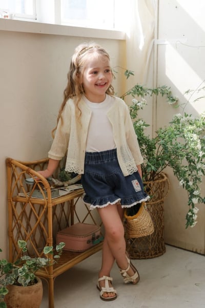 FLO04｜(75-140) 四色蕾絲七分袖開衫7