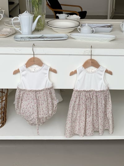 JE52｜(66-100cm) 無印花邊包屁衣/套裝2