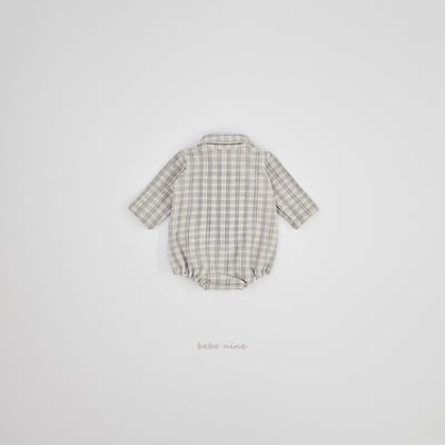bebe nine14 (55cm-75cm) 2色紳士格紋包屁衣11