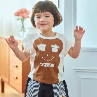 1st blue35｜(~93-118cm) 麵包印花上衣1