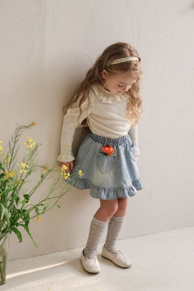 FLO38｜(75-140) 2色法式蕾絲領袖口上衣12