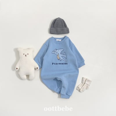 Oottbebe44｜(0m-12m) 恐龍圖案連身包屁褲4