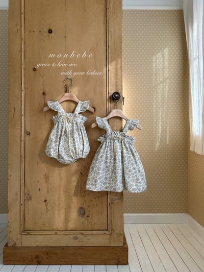 MONBEBE03｜(3m-24m) 春日碎花荷葉包屁衣10