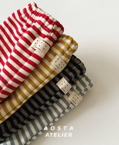 AOSTA33｜(6m-5y) 條紋休閒縮口褲3