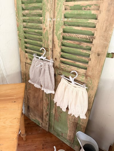 Marron48｜(1y-6y) 法式蕾絲縮口七分褲14