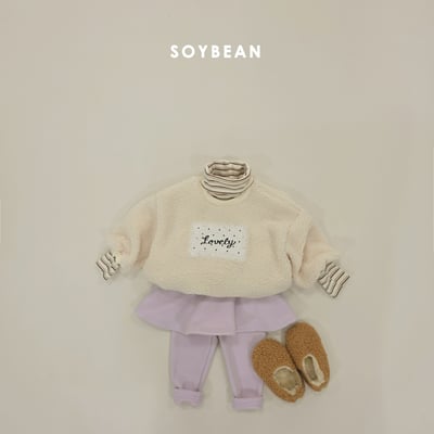 Soybean69｜(75cm-118cm) 蕾絲方標刷毛上衣16