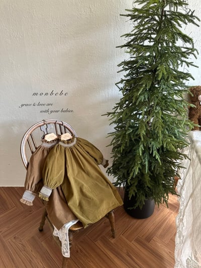MONBEBE05｜(1y-8y) 冬季滾邊縮口洋裝1