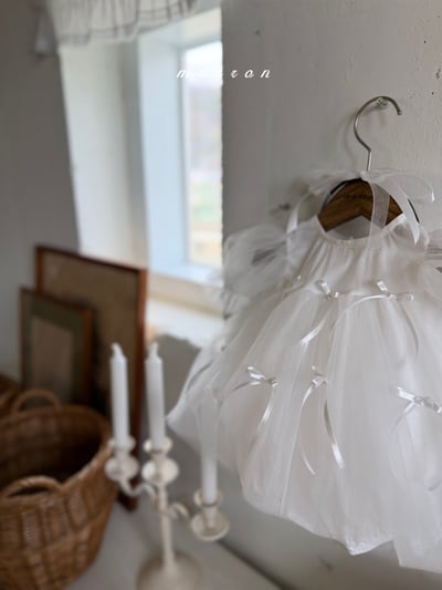 Marron08｜(3m-18m 1y-6y) 蝴蝶結紗裙裝6