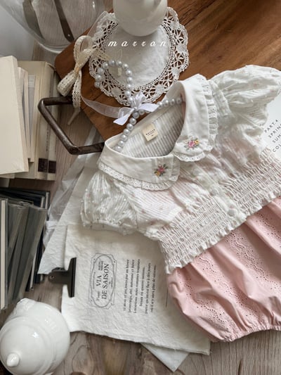 Marron35｜(1y-6y) 復古刺繡鬆緊外套8