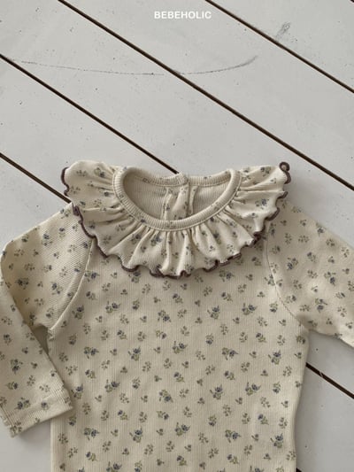 Bebe holic31｜(3m-18m) 滾邊花瓣領碎花包屁衣23