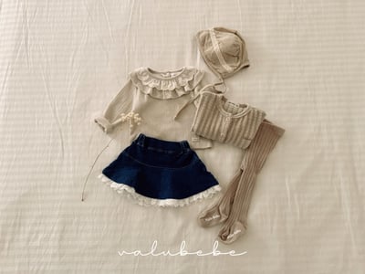 Valubebe83｜(65-80) 蕾絲刺繡綁帶帽4