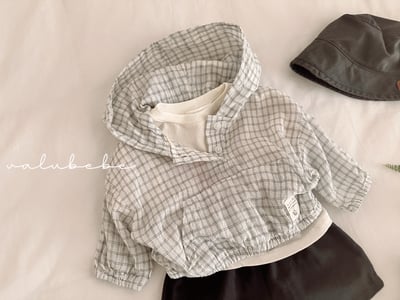 Valubebe 09｜(65-90cm) 格子連帽口袋衣8